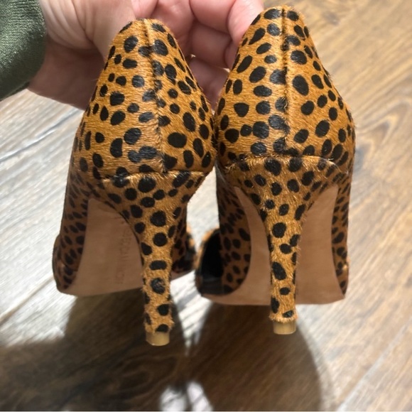 Rebecca Minkoff Cale leopard hairy print heels size 6.5 - Picture 8 of 12